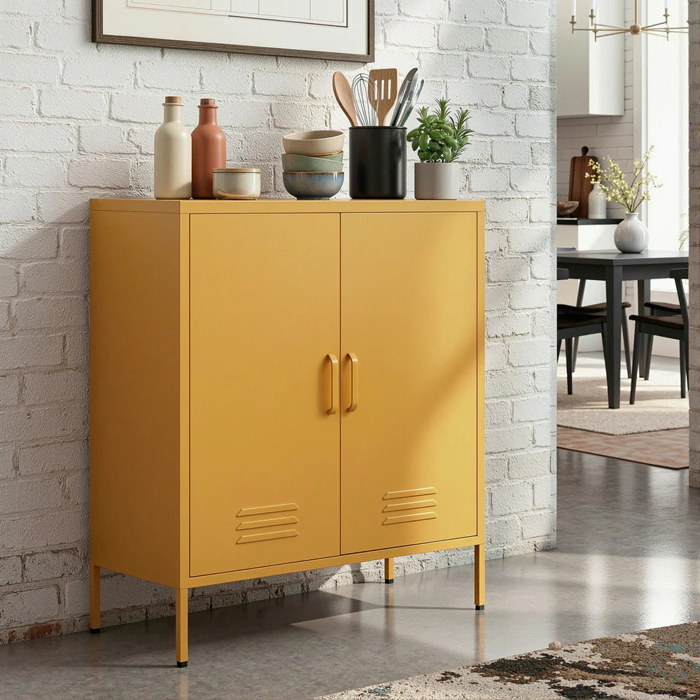 Artiss Buffet Sideboard Metal Cabinet - SWEETHEART Yellow