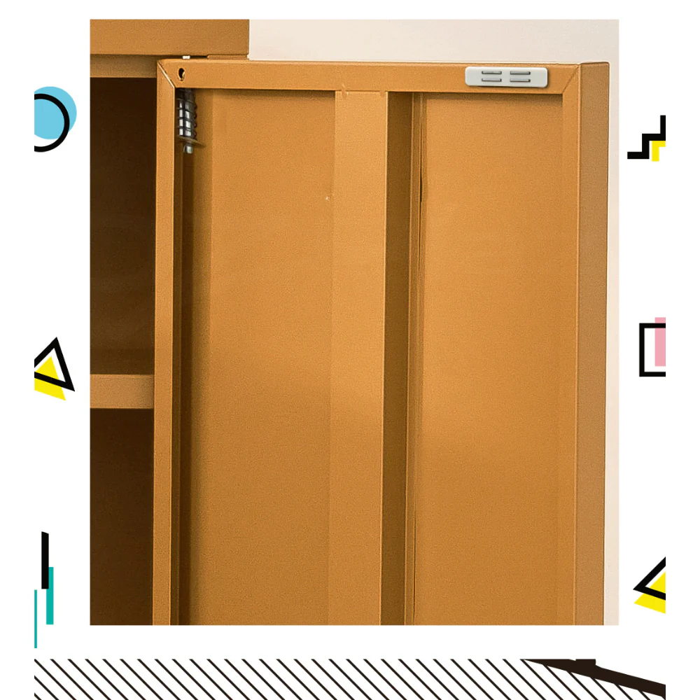 Artiss Buffet Sideboard Metal Cabinet - SWEETHEART Yellow - Image 4