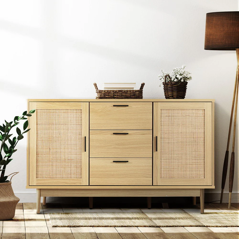 Artiss Rattan Buffet Sideboard - BRIONY Oak - Image 9