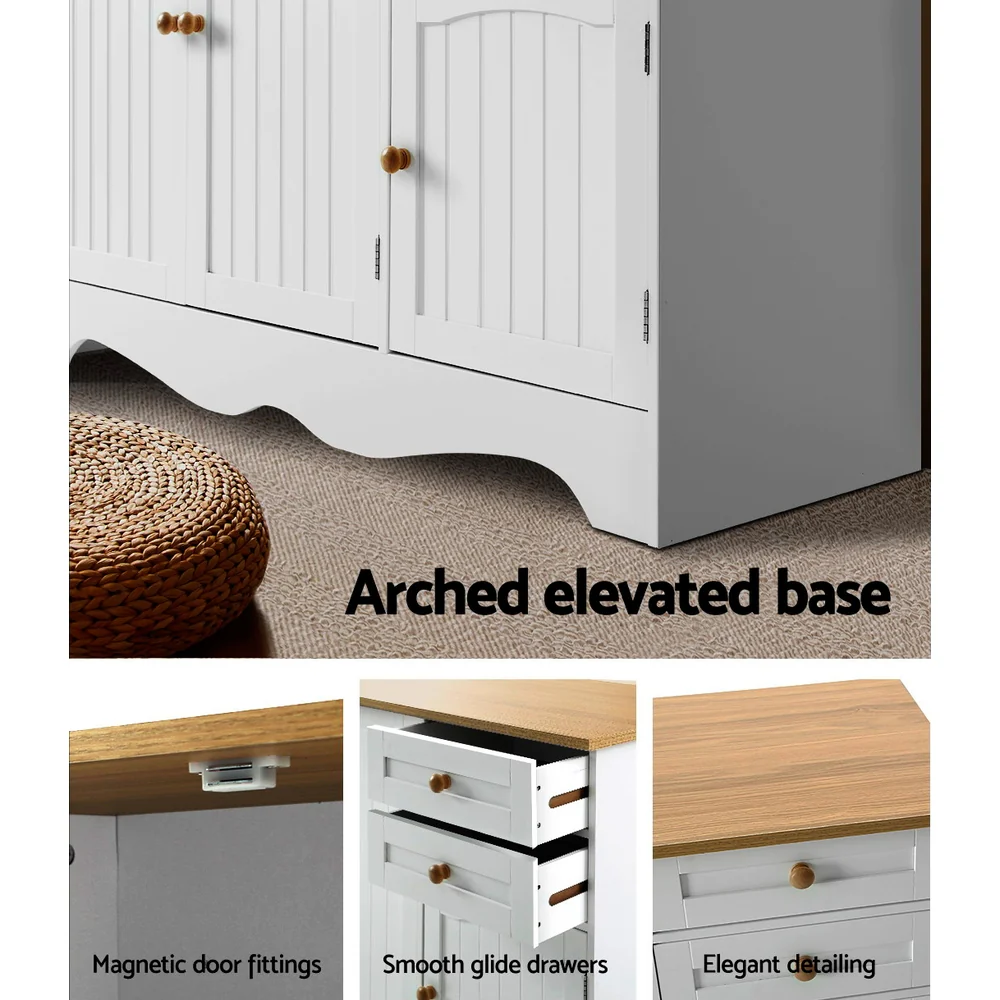 Artiss Buffet Sideboard 3 Doors - BERNE White - Image 6