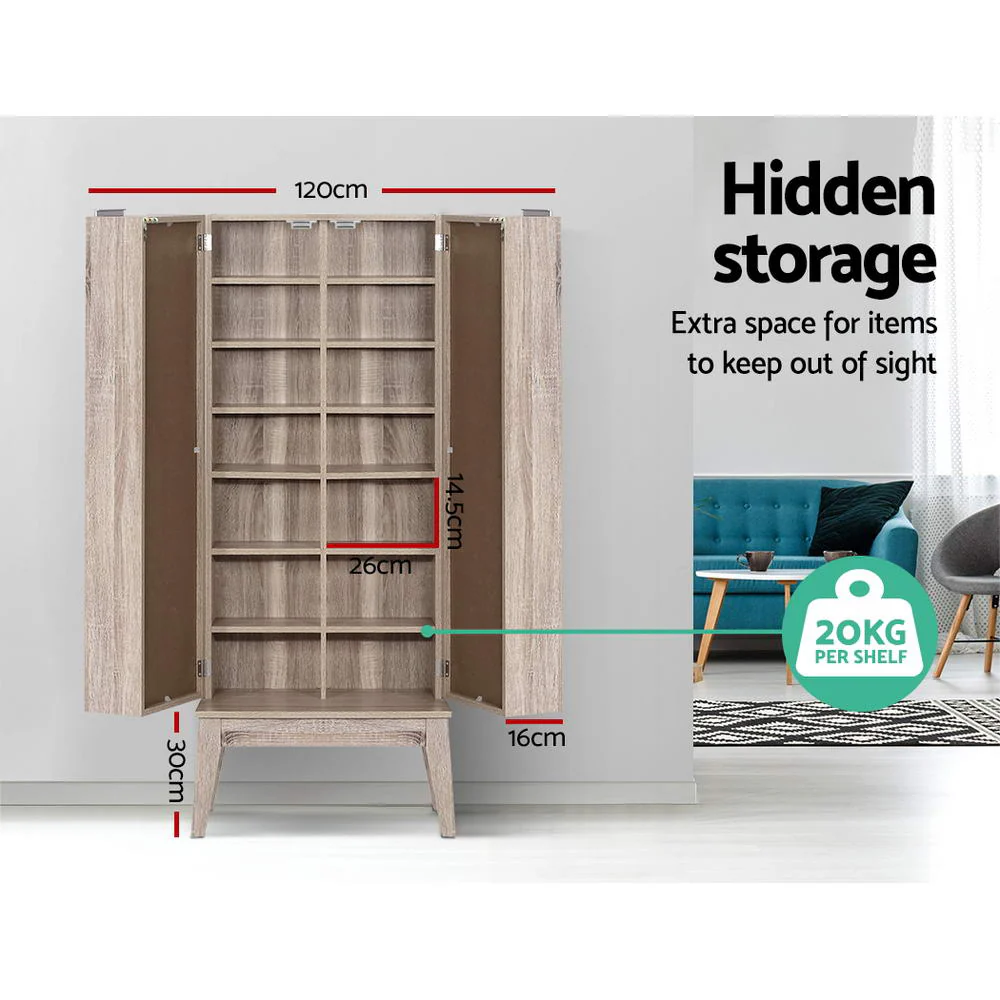 Artiss Bookshelf CD Storage Rack - BERG Oak - Image 6