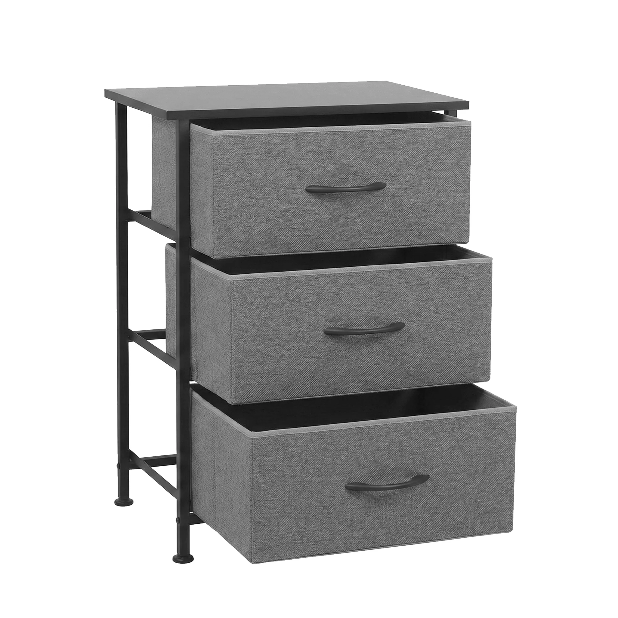 Artiss Chest of 3 Drawers Storage Dresser Tallboy Grey - Image 2