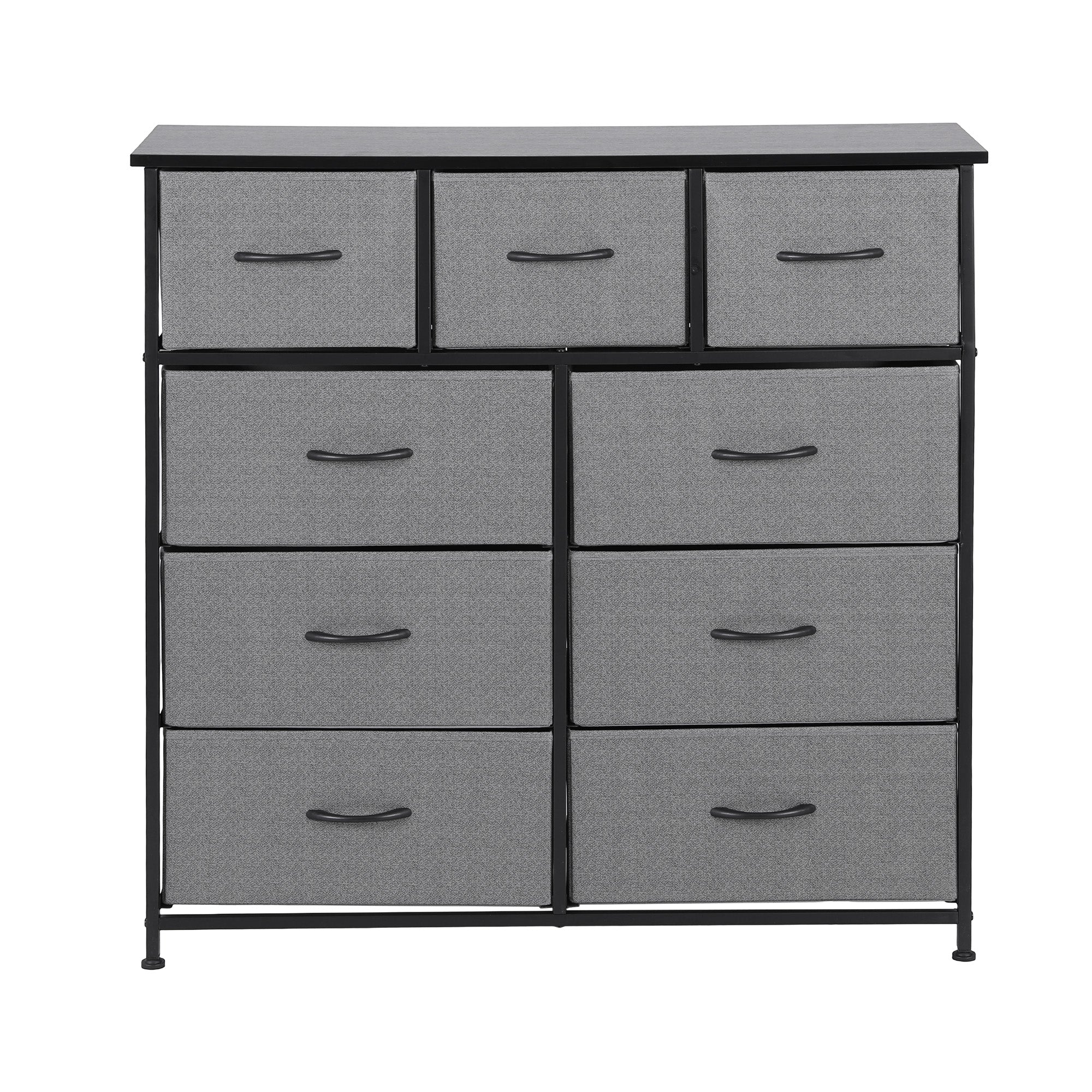 Artiss Chest of 9 Drawers Storage Dresser Tallboy Dark Grey - Image 3