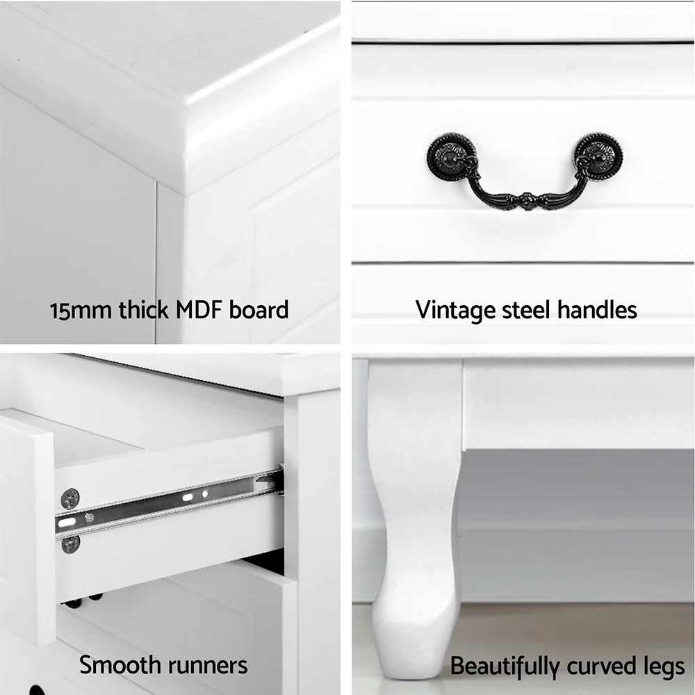 Artiss 5 Chest of Drawers - KUBI White - Image 6
