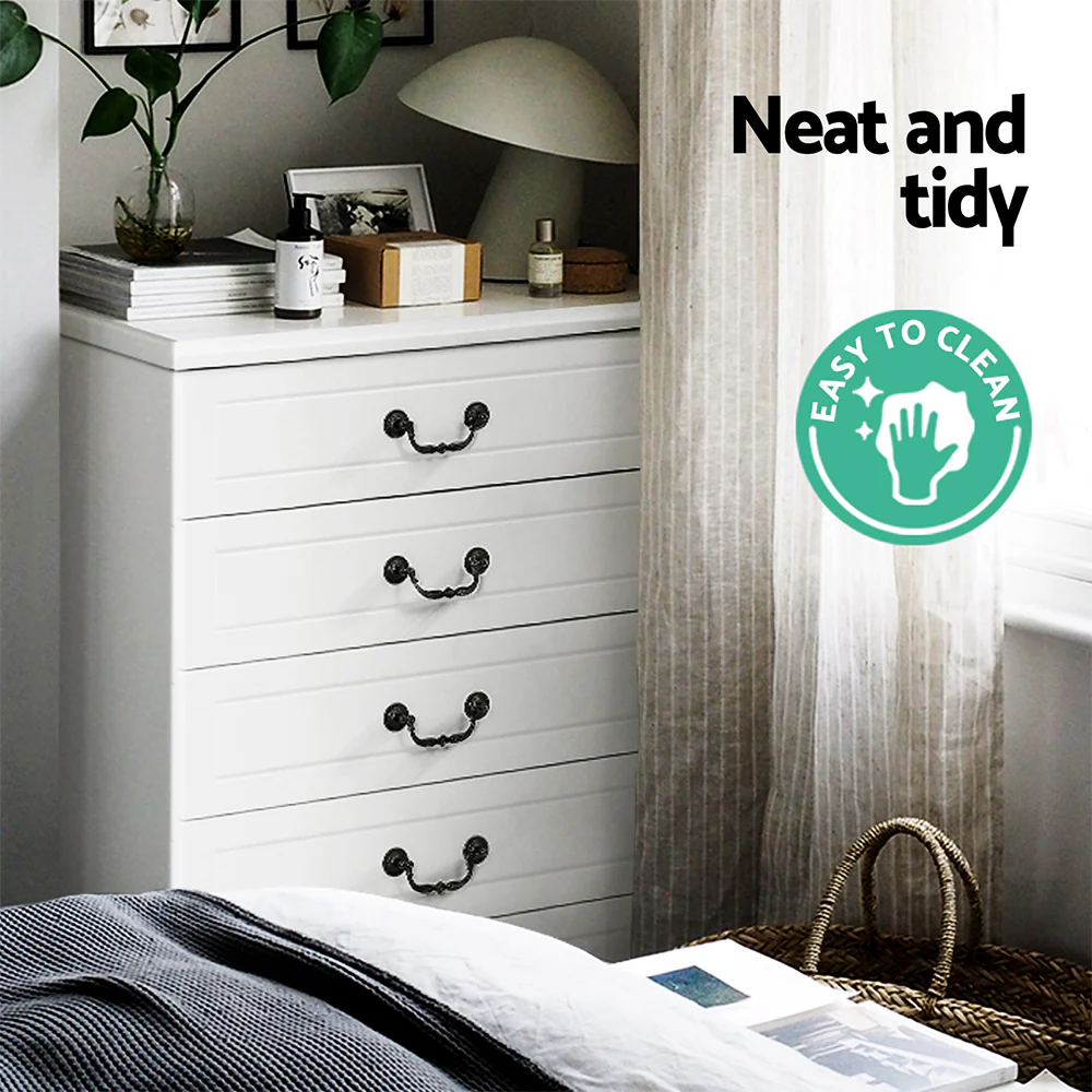 Artiss 5 Chest of Drawers - KUBI White - Image 8
