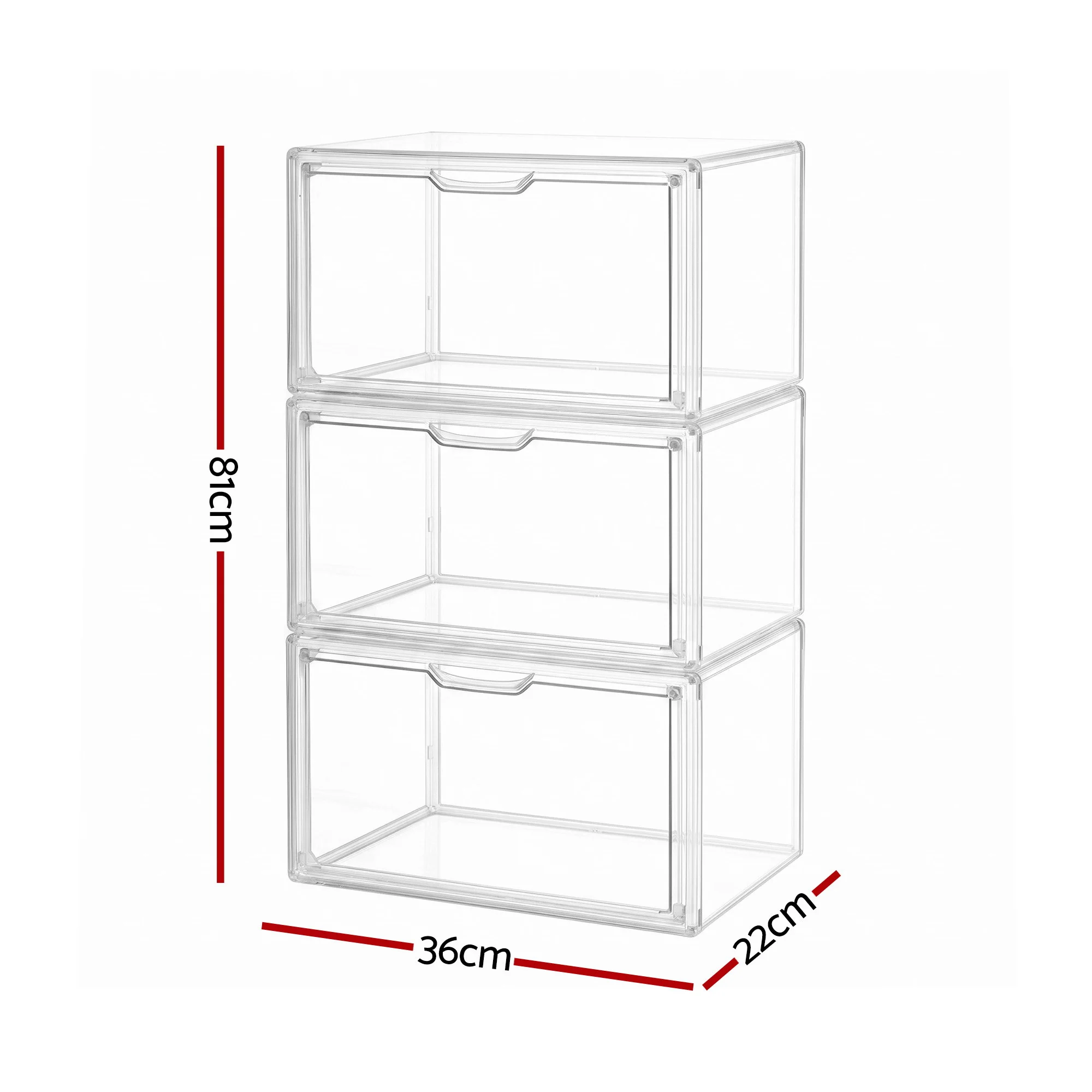 Artiss Clear Acrylic Display Case 3 Pack Toy Storage Box - Image 3