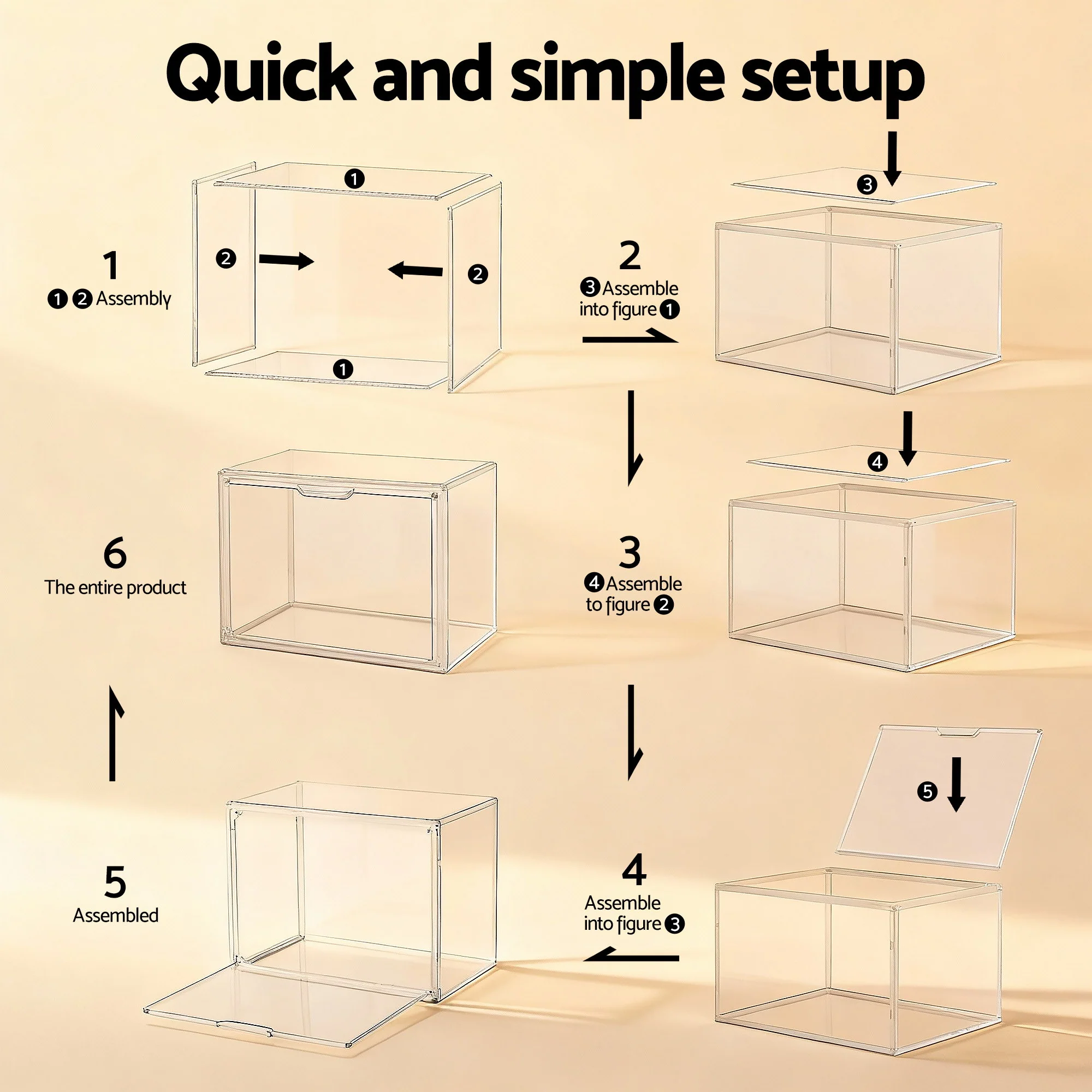 Artiss Clear Acrylic Display Case 3 Pack Toy Storage Box - Image 7