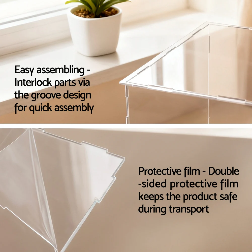 Artiss Clear Acrylic Display Case Dustproof Protection Box For Car Toys 15CM - Image 4