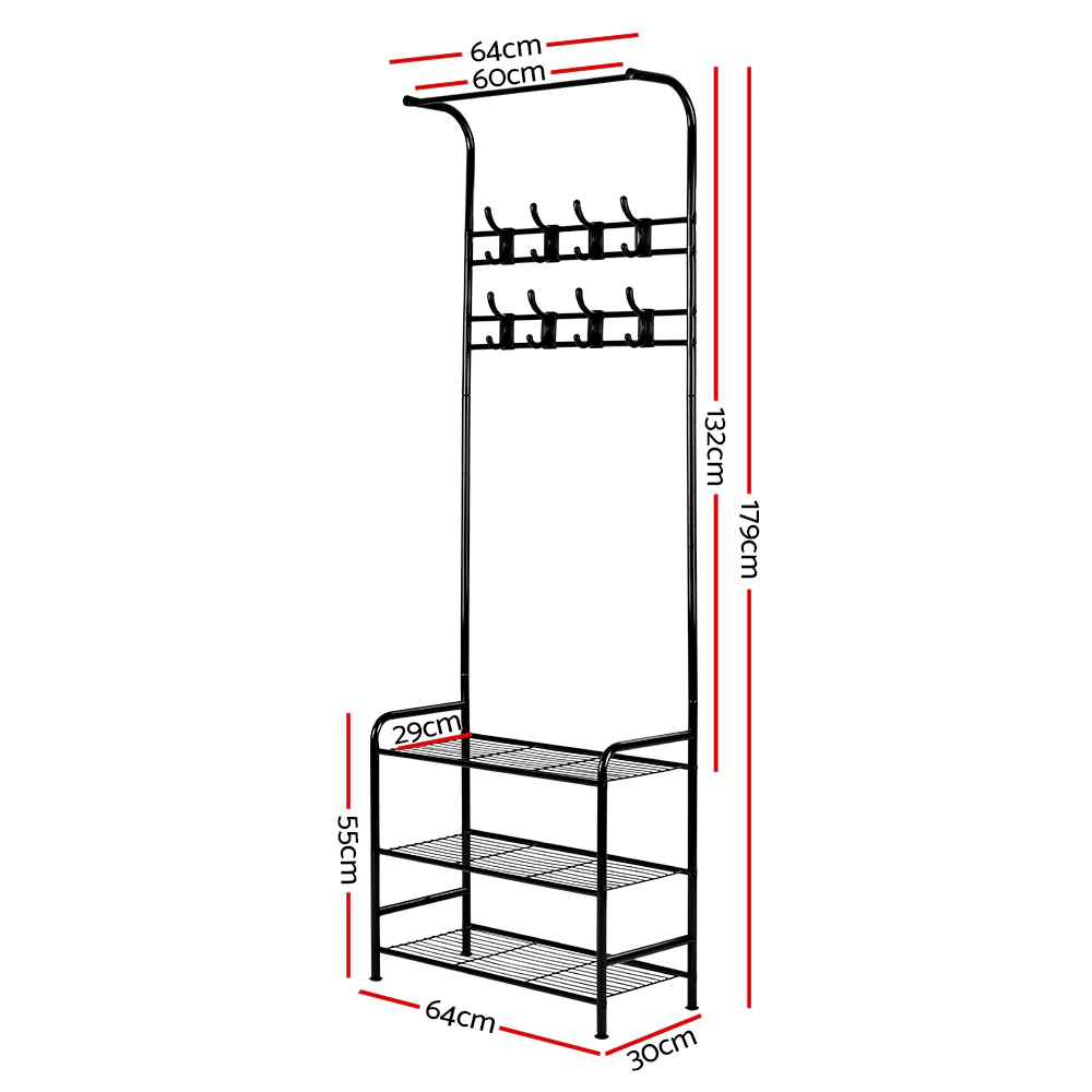Artiss Clothes Rack Airer Coat Stand 179cm Hanger Rail Closet - Image 3