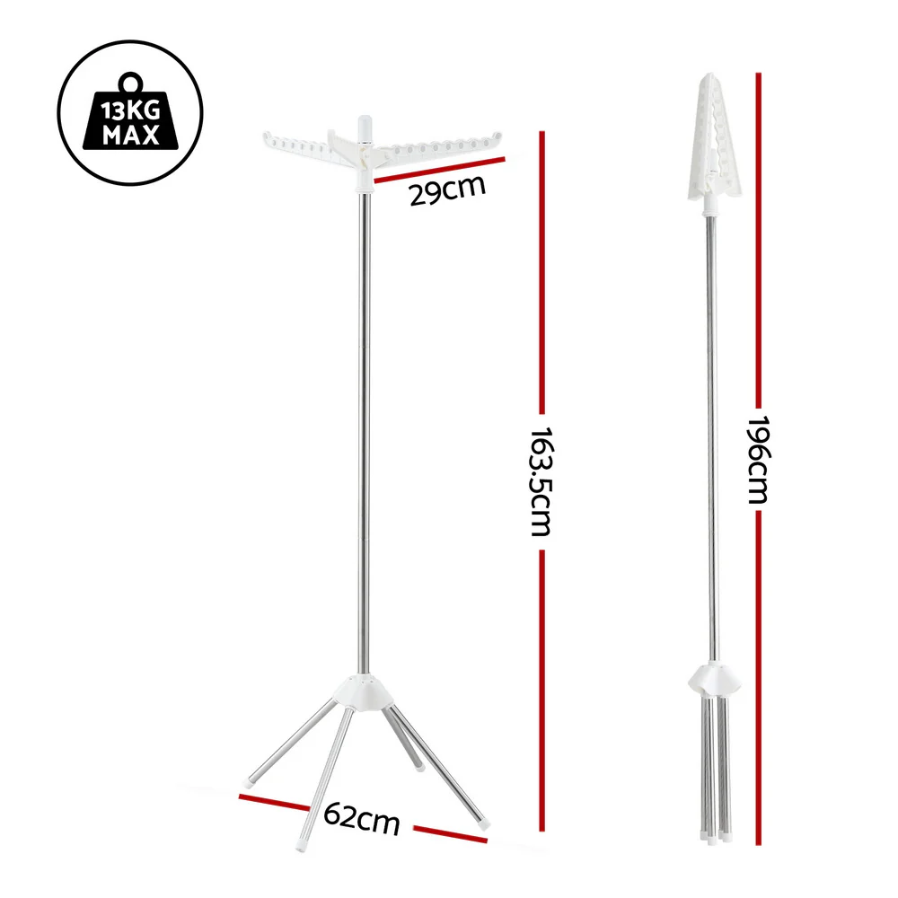 Artiss Clothes Rack Airer Rotatable Hanger Foldable 163cm - Image 2
