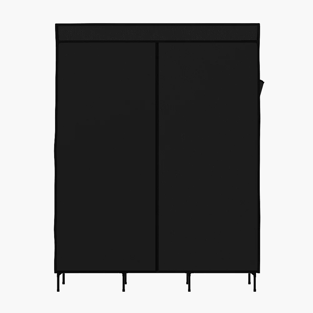 Artiss Large Portable Clothes Closet Wardrobe with Shelf Black - Image 4
