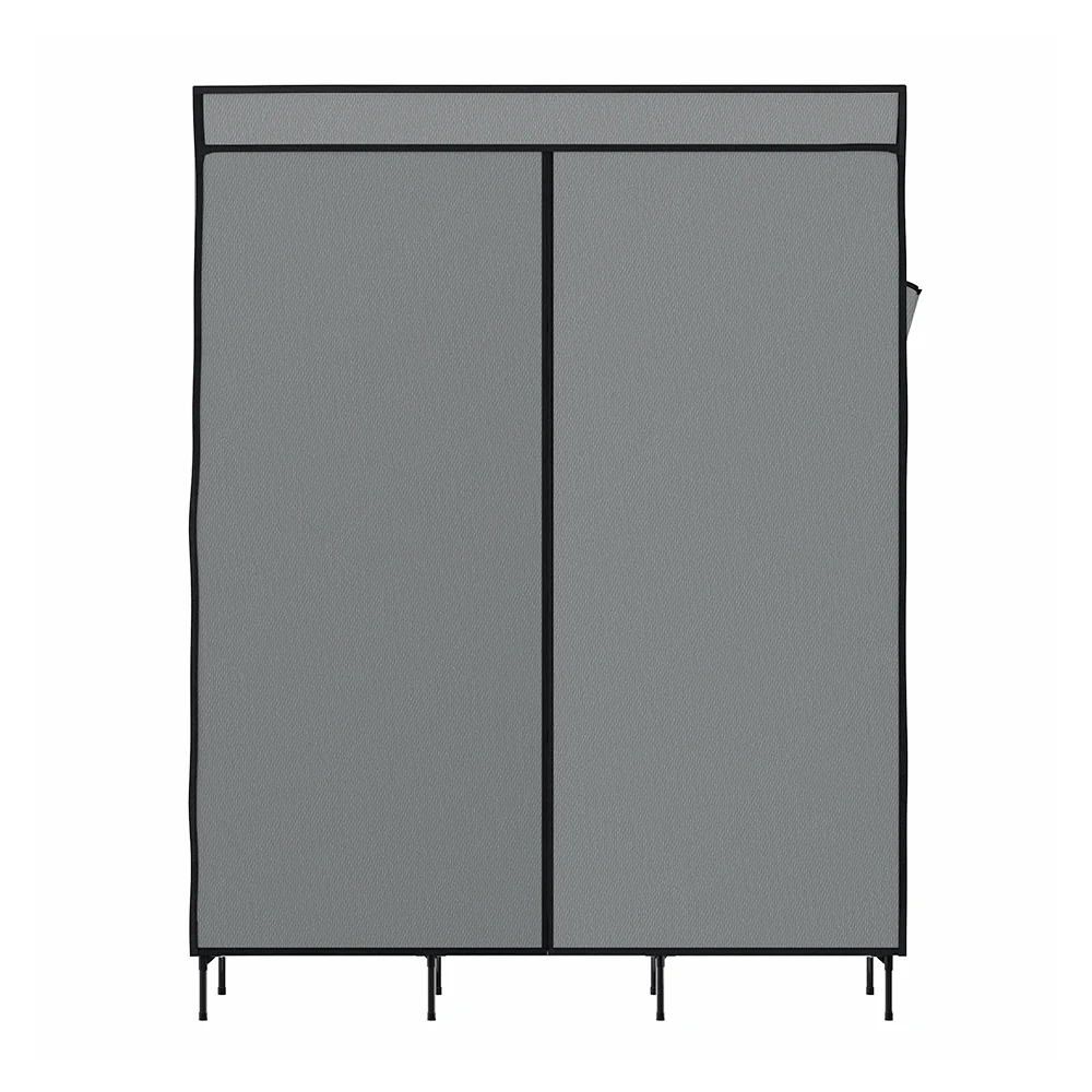 Artiss Large Portable Clothes Closet Wardrobe with Shelf Grey - Image 4