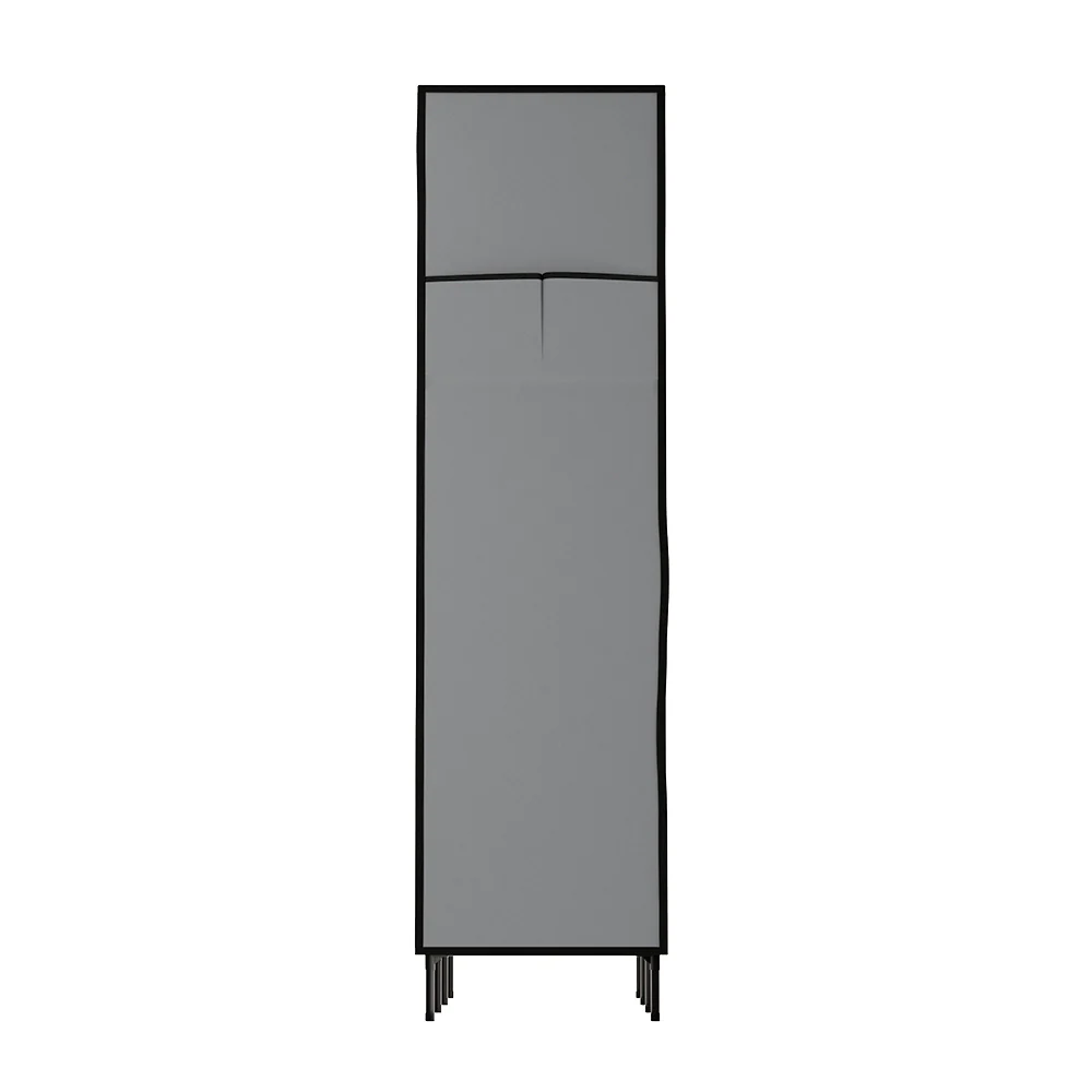 Artiss Large Portable Clothes Closet Wardrobe with Shelf Grey - Image 5
