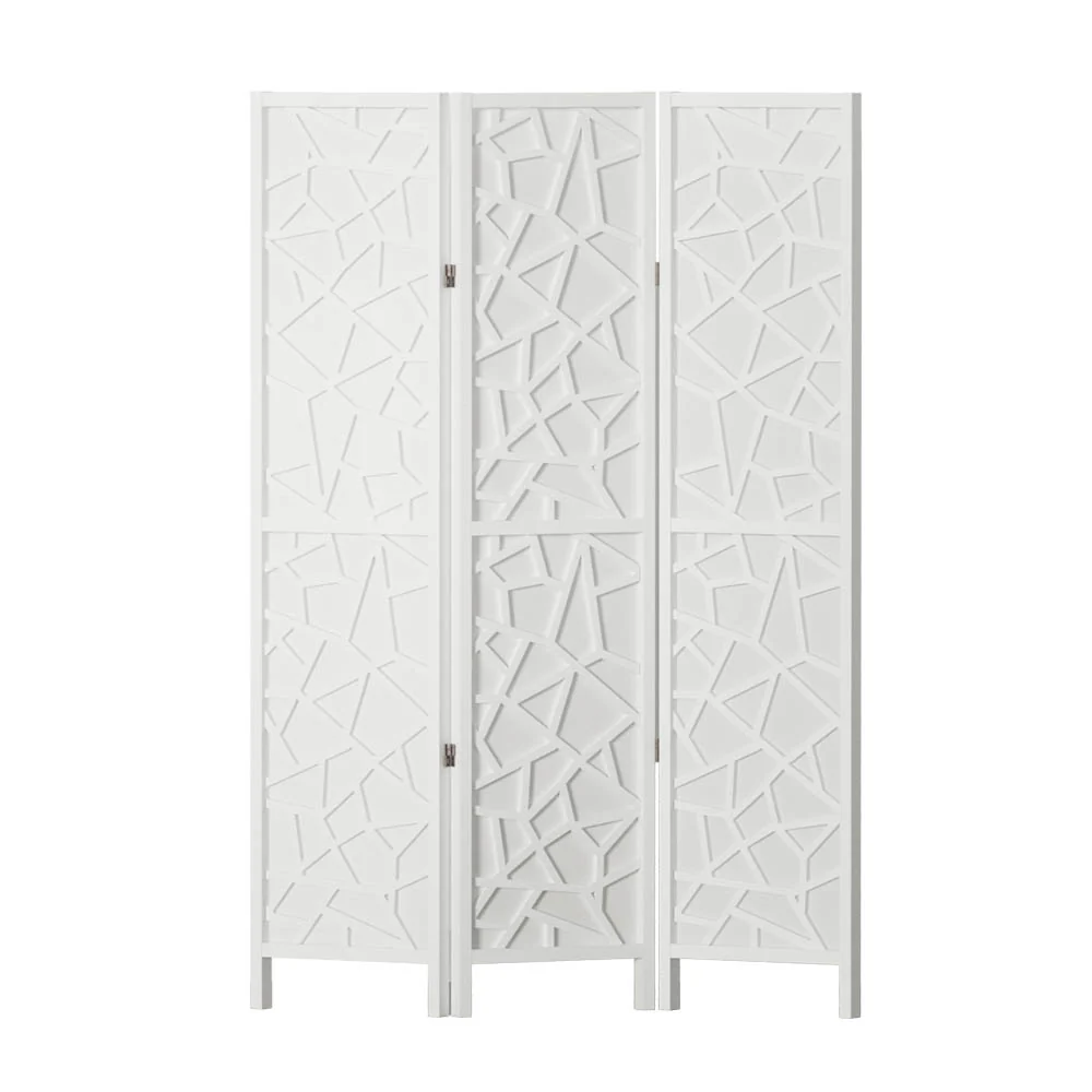 Artiss 3 Panel Room Divider Screen 122x170cm Clover White - Image 3