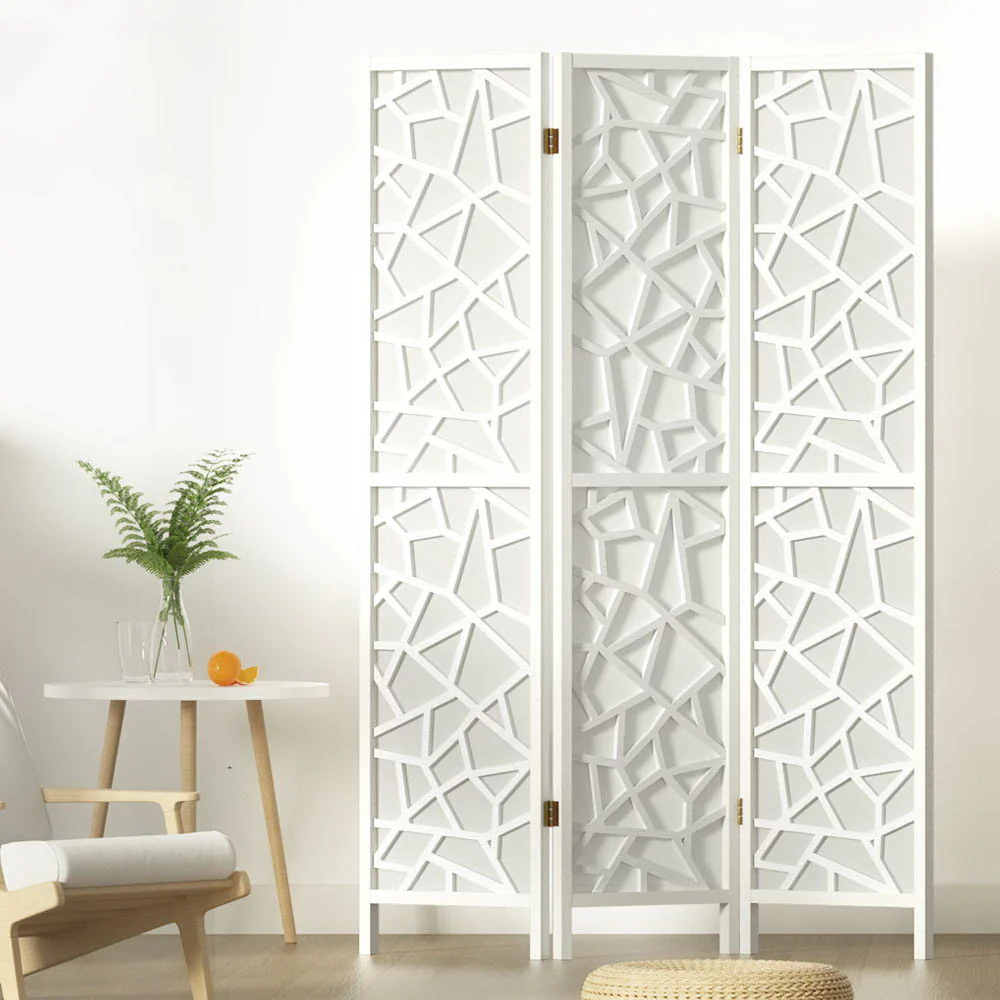 Artiss 3 Panel Room Divider Screen 122x170cm Clover White - Image 8