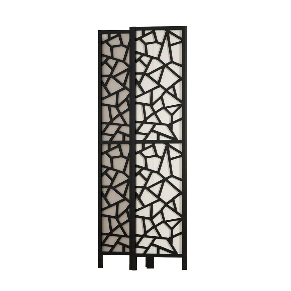 Artiss 4 Panel Room Divider Screen 162x170cm Clover Black - Image 4