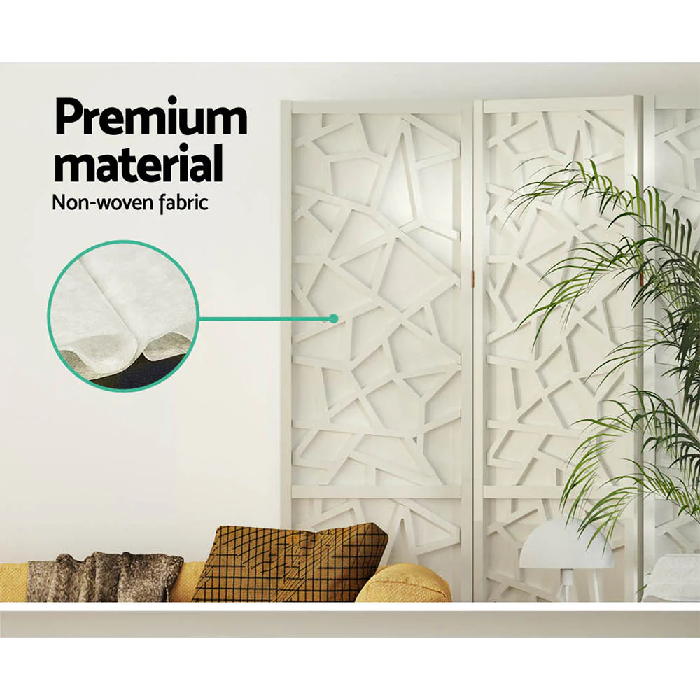 Artiss 4 Panel Room Divider Screen 162x170cm Clover White - Image 7