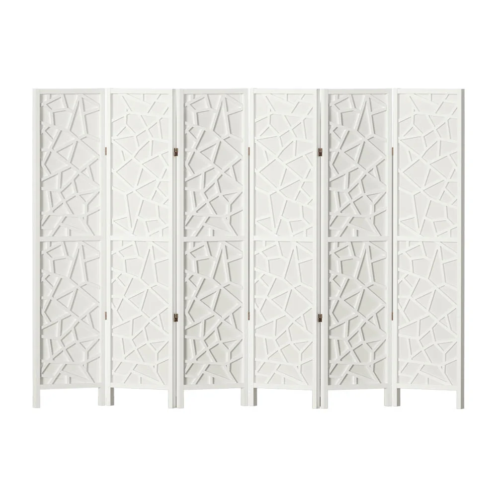 Artiss 6 Panel Room Divider Screen 244x170cm Clover White