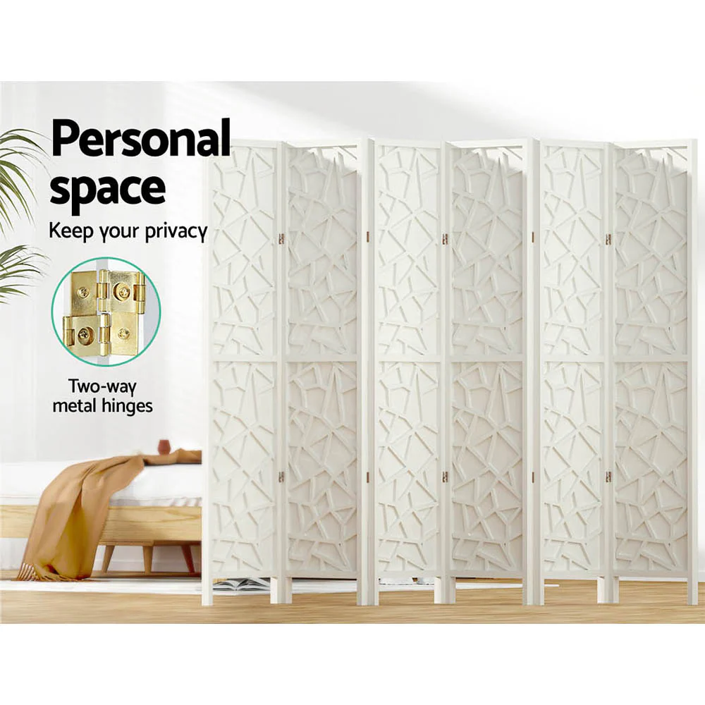 Artiss 6 Panel Room Divider Screen 244x170cm Clover White - Image 5