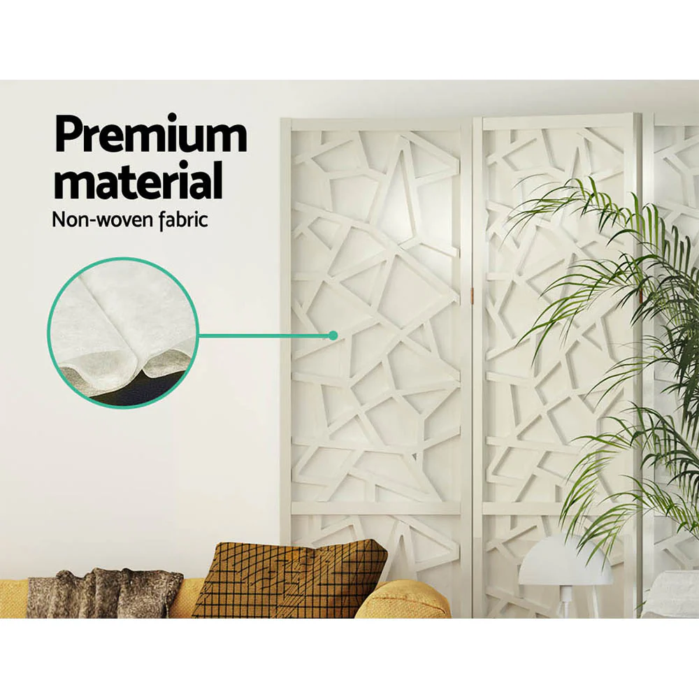 Artiss 6 Panel Room Divider Screen 244x170cm Clover White - Image 7