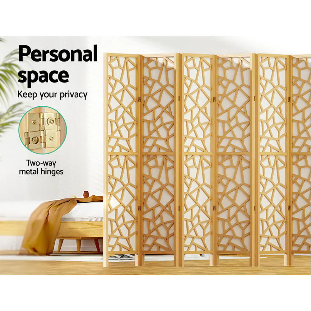 Artiss 8 Panel Room Divider Screen 325x170cm Clover Natural - Image 5