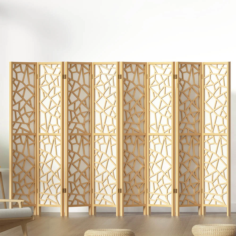 Artiss 8 Panel Room Divider Screen 325x170cm Clover Natural - Image 8