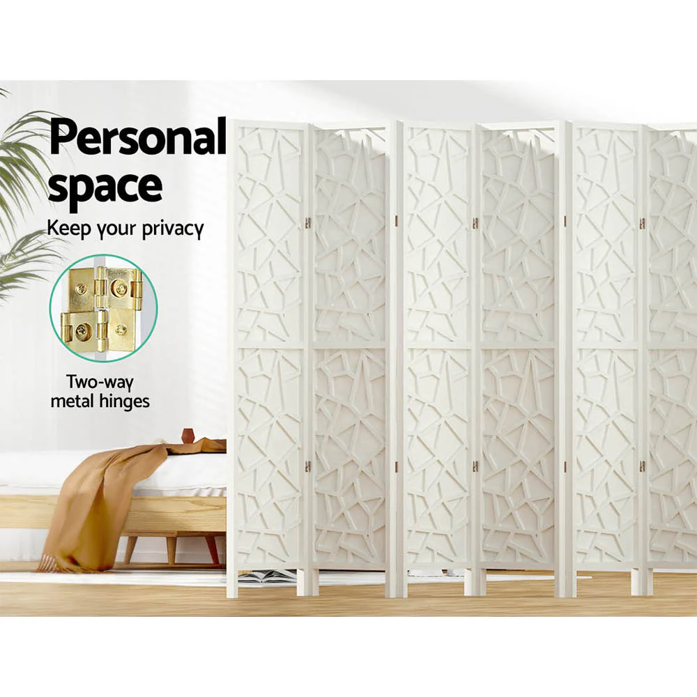 Artiss 8 Panel Room Divider Screen 325x170cm Clover White - Image 5