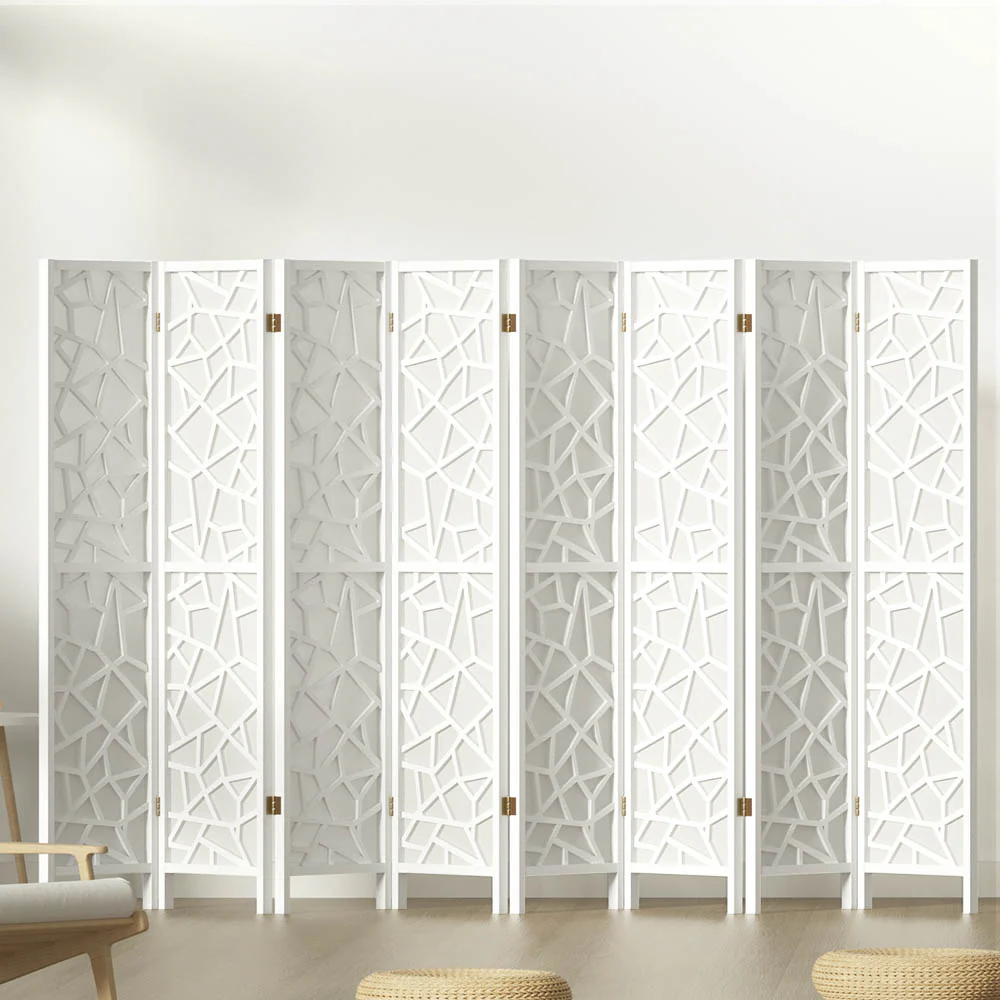Artiss 8 Panel Room Divider Screen 325x170cm Clover White - Image 8