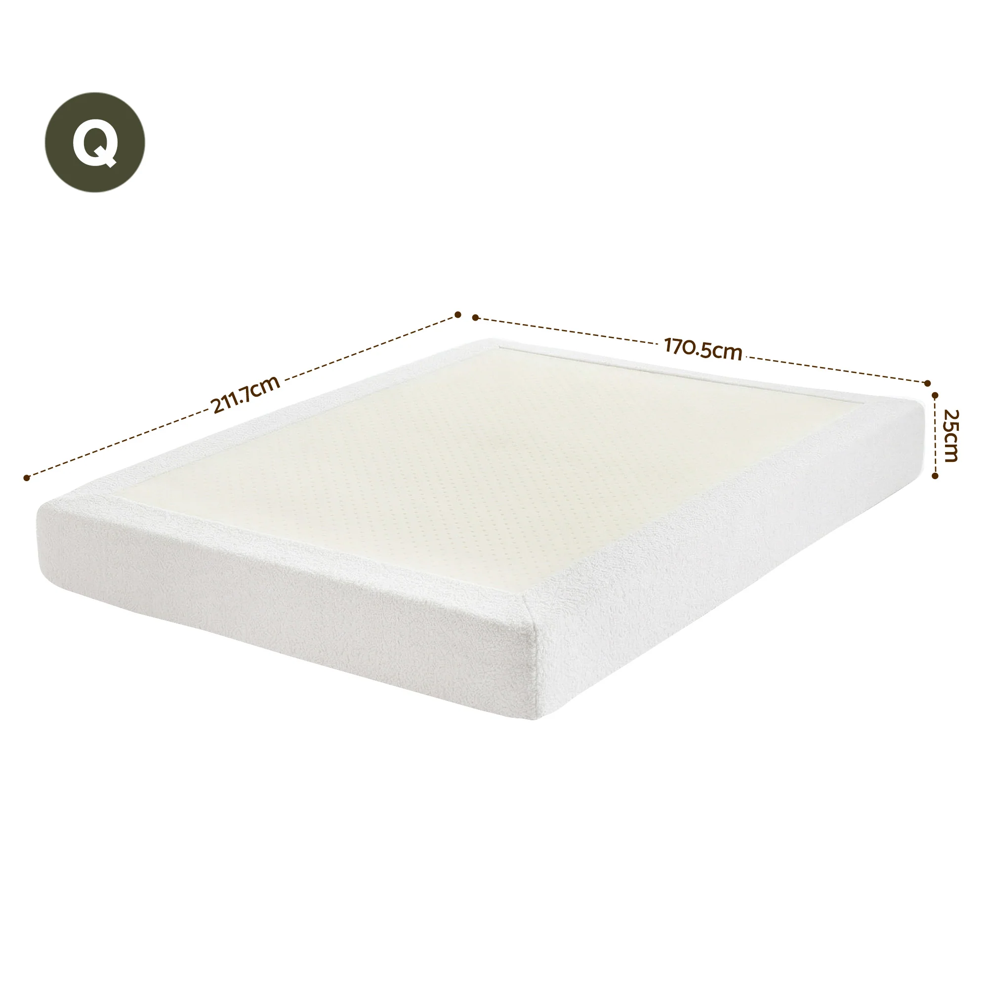 Artiss Compression Bed Frame Queen Size No Assembly Vacuum High Density Sponge Boucle Cream White - Image 3