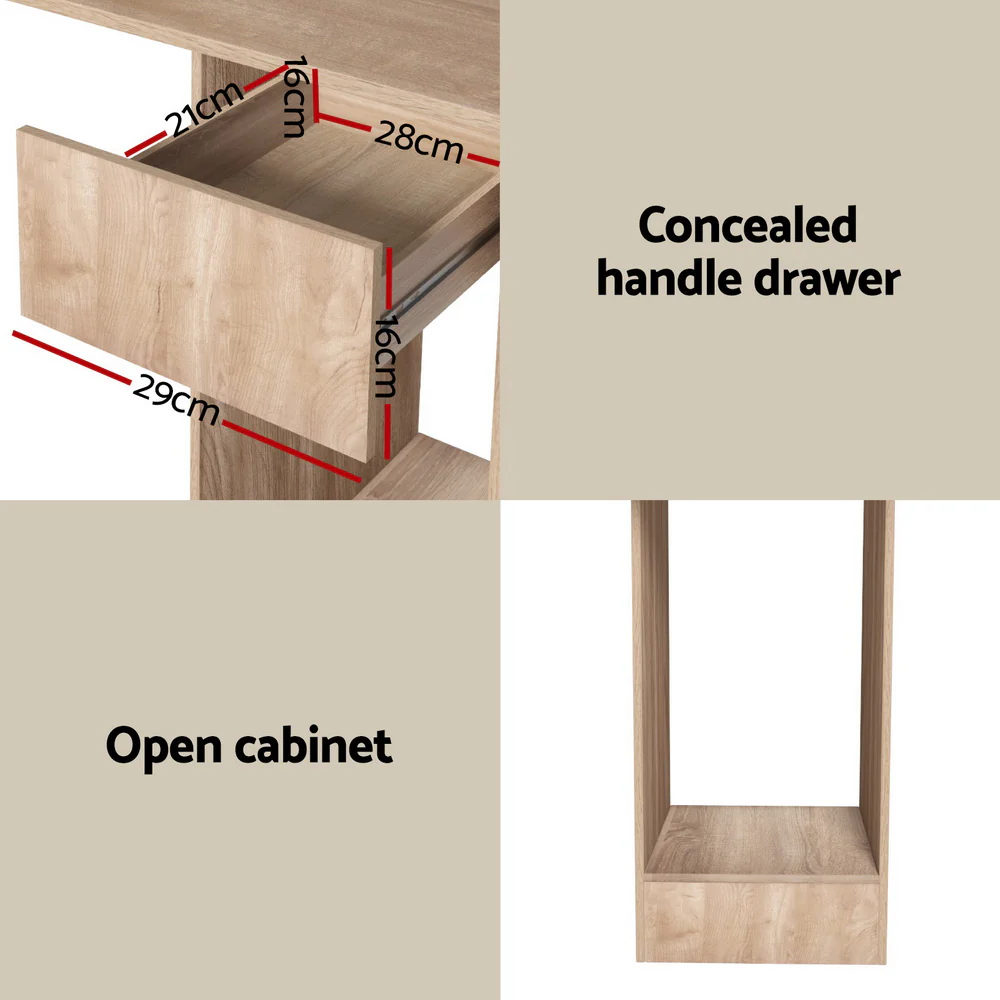Artiss Computer Desk Bookshelf Drawer Cabinet Oak 120CM - Image 6