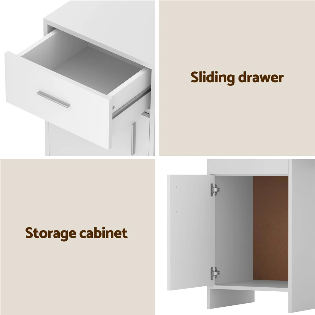 Artiss Computer Desk Drawer Cabinet White 100CM - Image 7