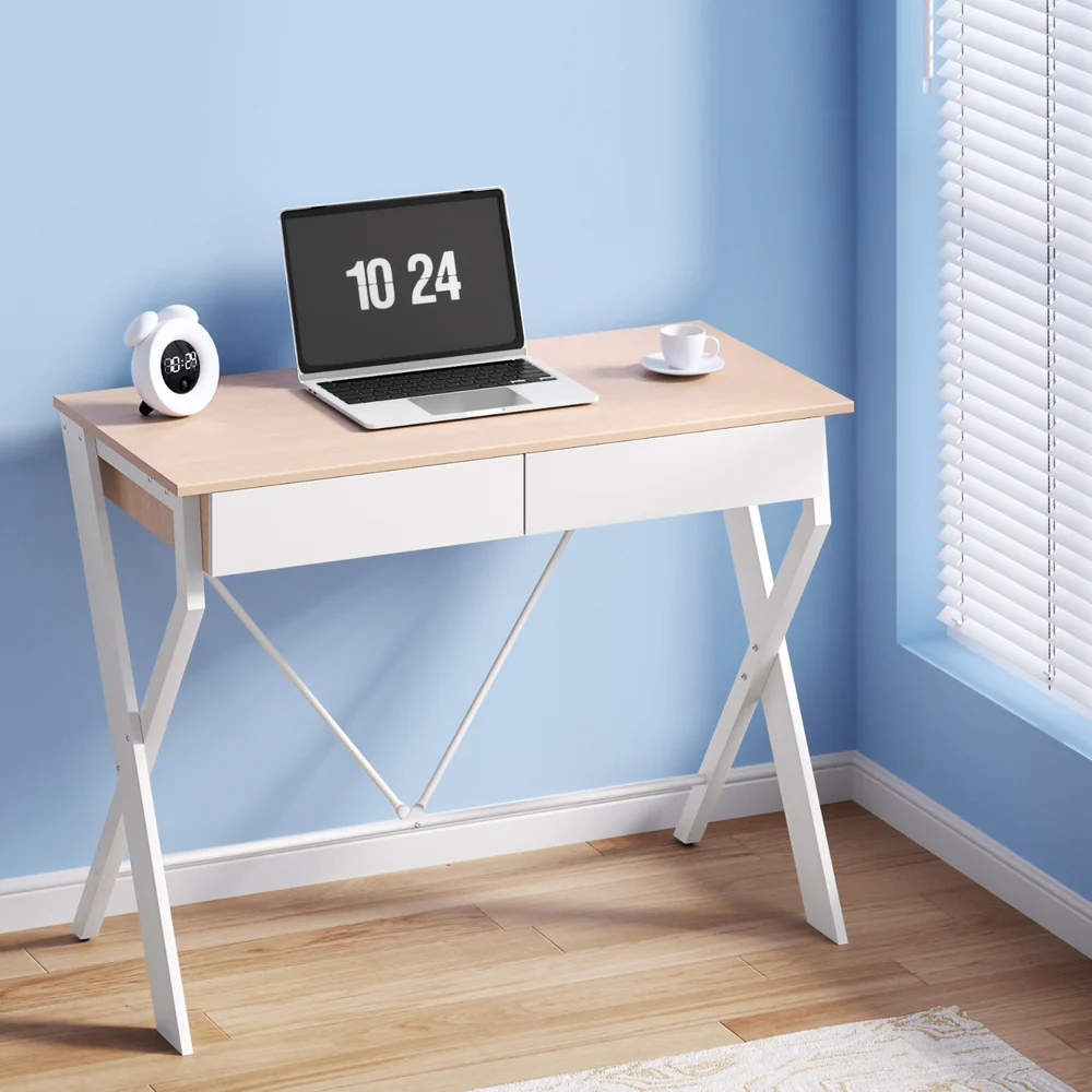 Artiss Computer Desk Drawer Oak 100CM - Image 7