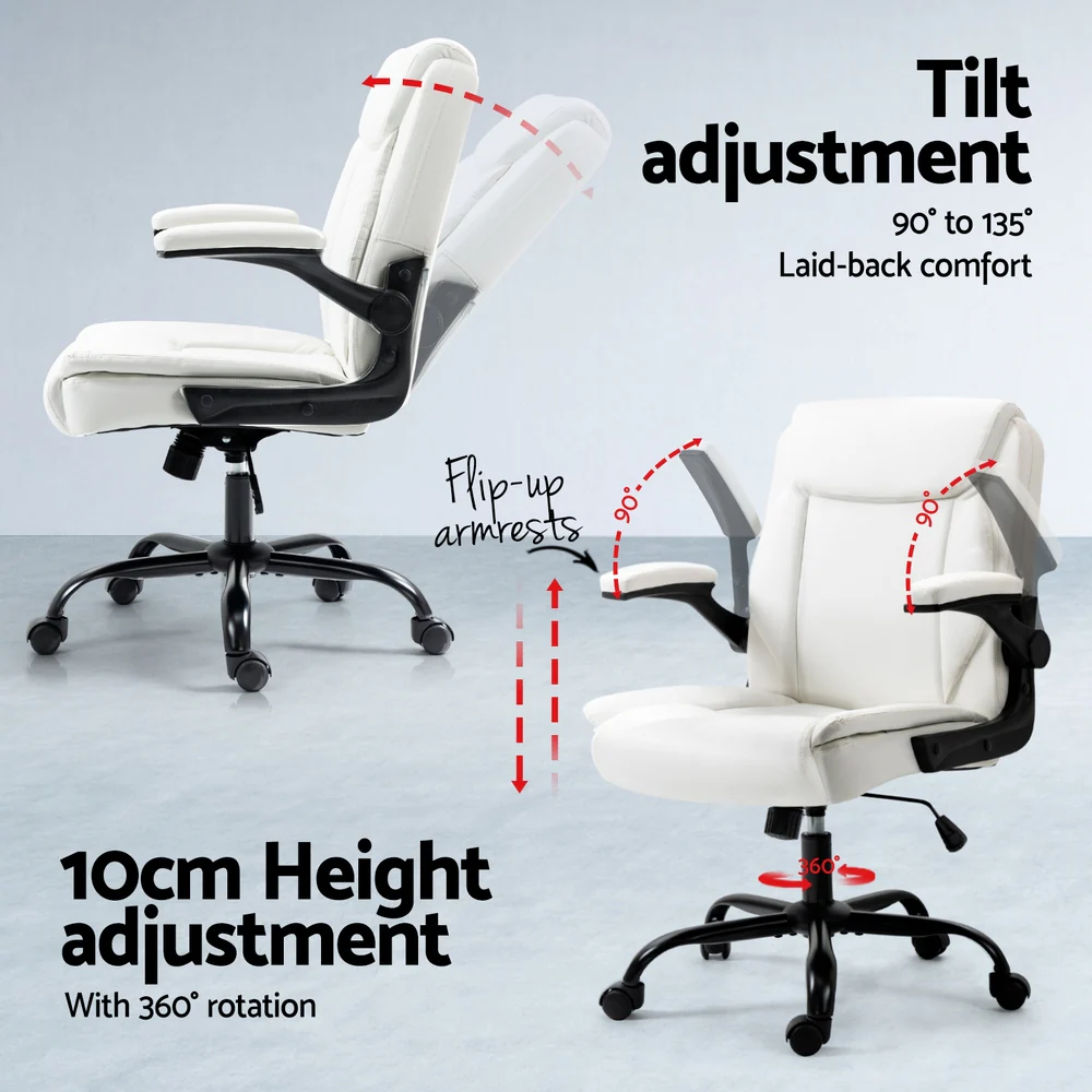 Artiss Computer Desk Executive Office Chairs Sets White - Image 5