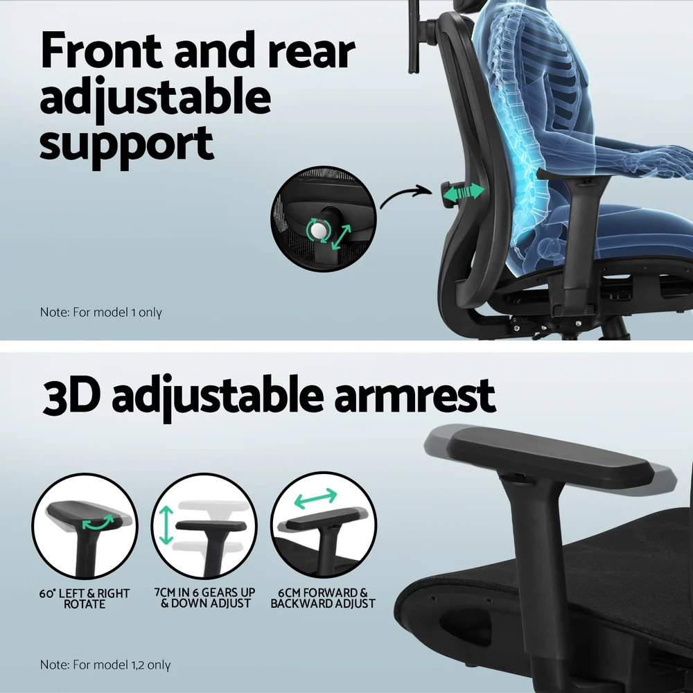 Artiss Computer Desk L-Shape Corner Desks Ergonomic Office Chair Mesh Chairs - Image 6