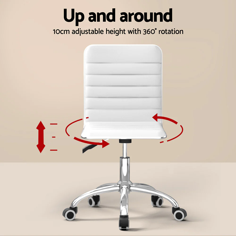 Artiss Computer Desk Office Chair Set PU Leather Wall Mount Foldable White Table - Image 6
