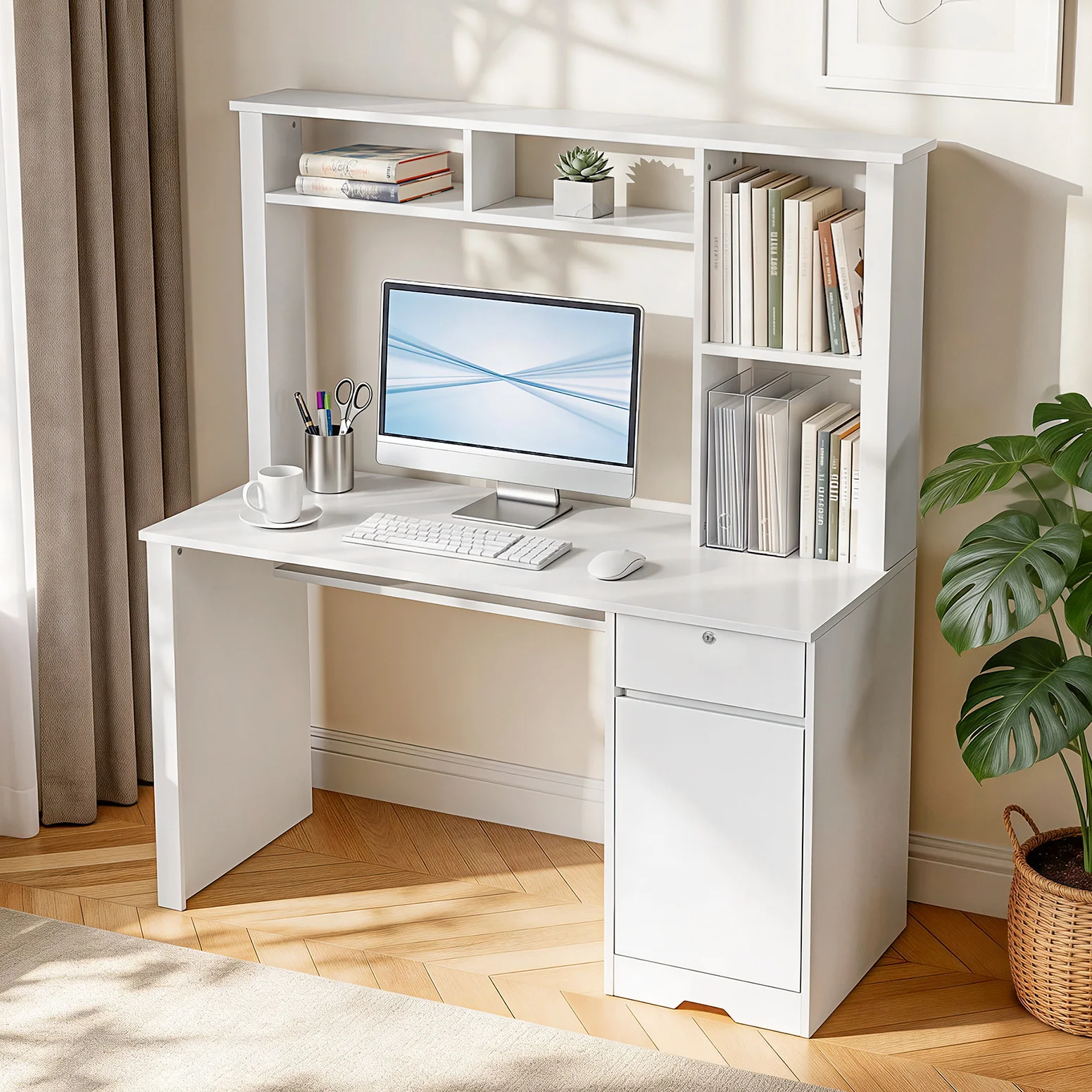 Artiss Computer Desk Office Study Desks Table Drawer Bookshelf Cabinet