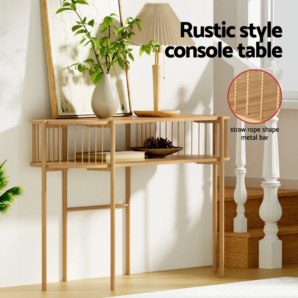 artiss-console-table-124cm-pine - Image 5