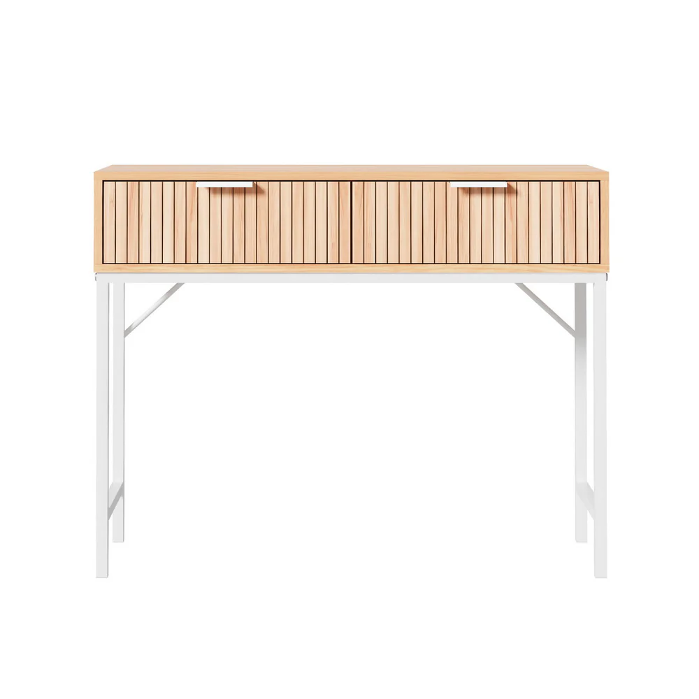 Artiss Console Table 2 Drawers 92CM - Image 4