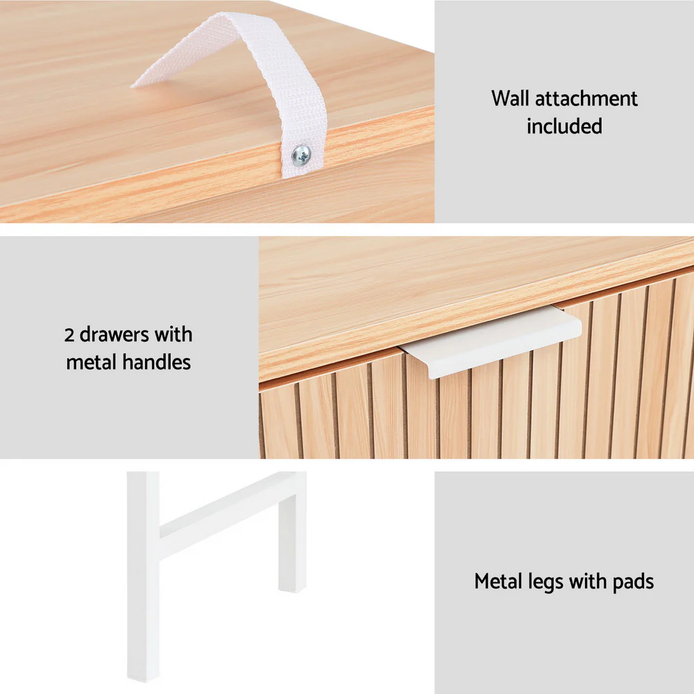 Artiss Console Table 2 Drawers 92CM - Image 7