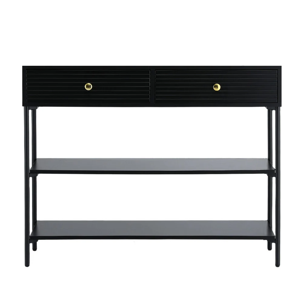 Artiss Console Table 3-Tier Black - Image 2