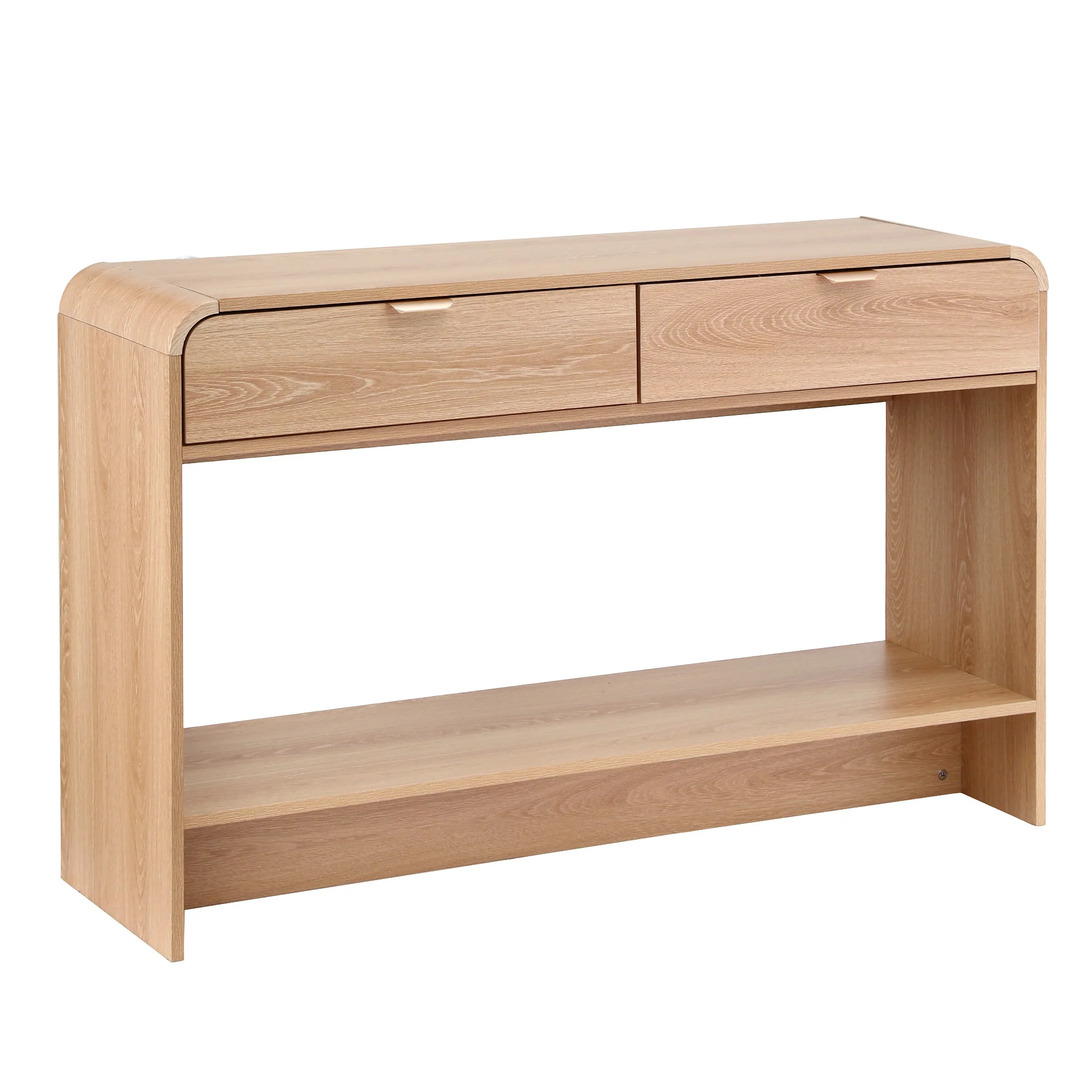 Artiss Console Table Hallway Entryway Storage Drawer Shelf Curved Edge 120CM Pine - Image 2