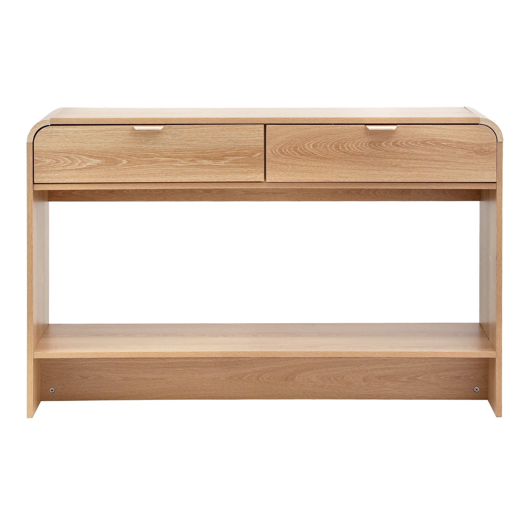 Artiss Console Table Hallway Entryway Storage Drawer Shelf Curved Edge 120CM Pine - Image 4