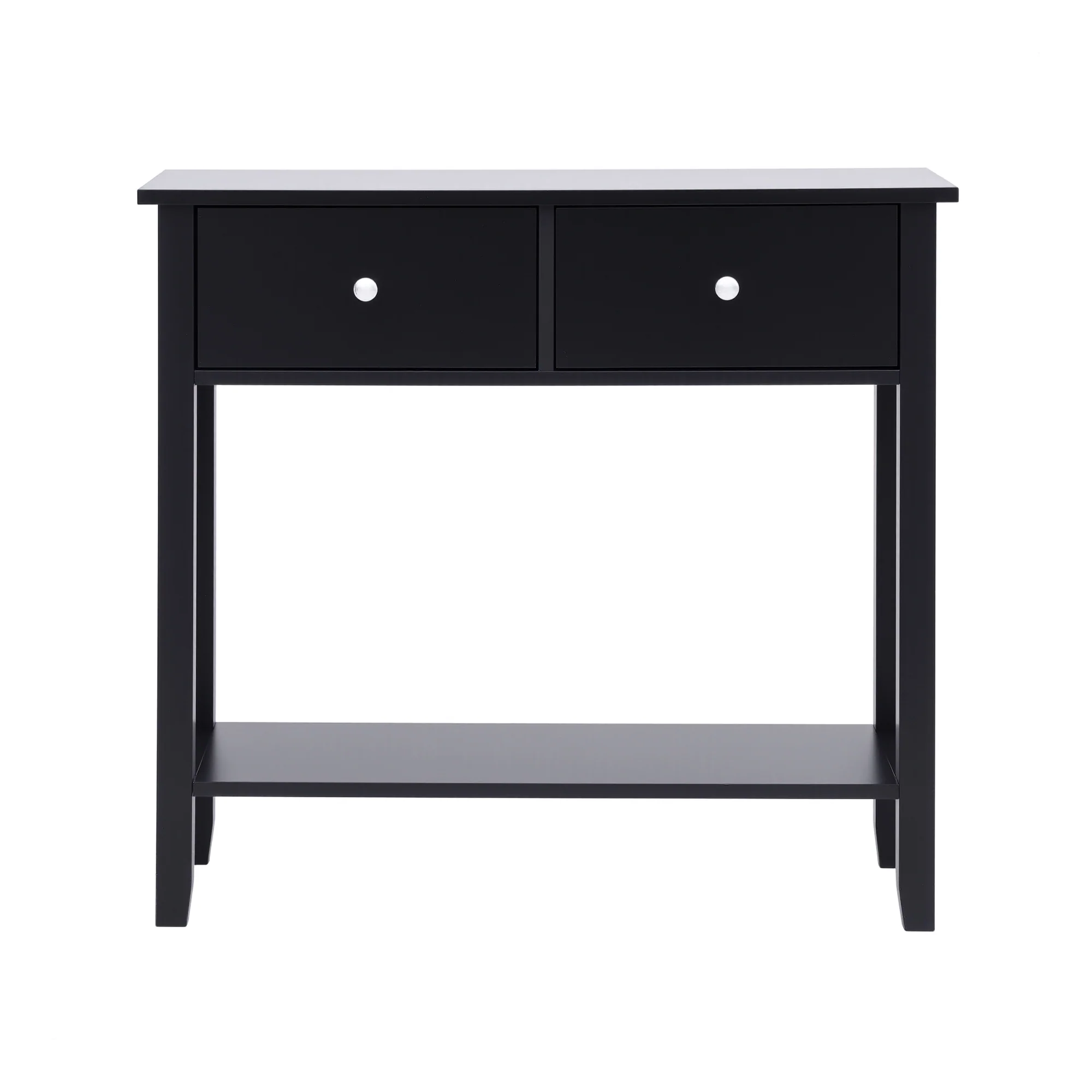 Artiss Console Table Hallway Sofa Entryway Entrance 2 Drawers 80CM Black - Image 4