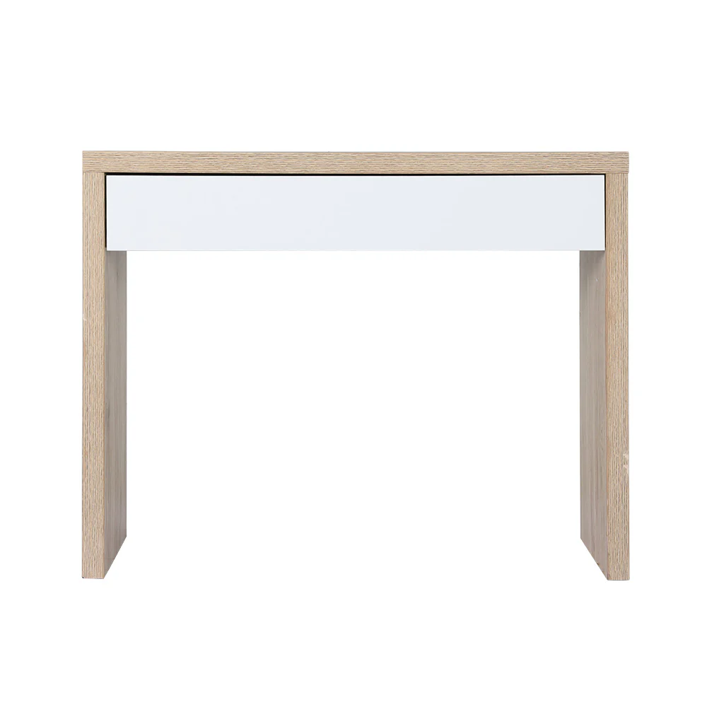 Artiss Console Table Storage Drawer Jory White Pine - Image 4
