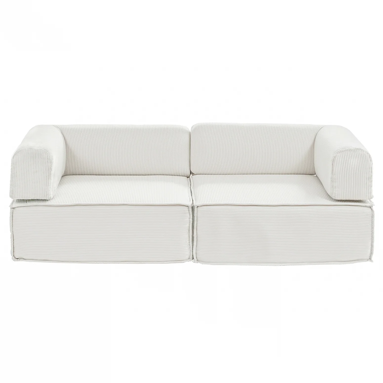Artiss Convertible Folding Sofa Bed Beige - Image 2