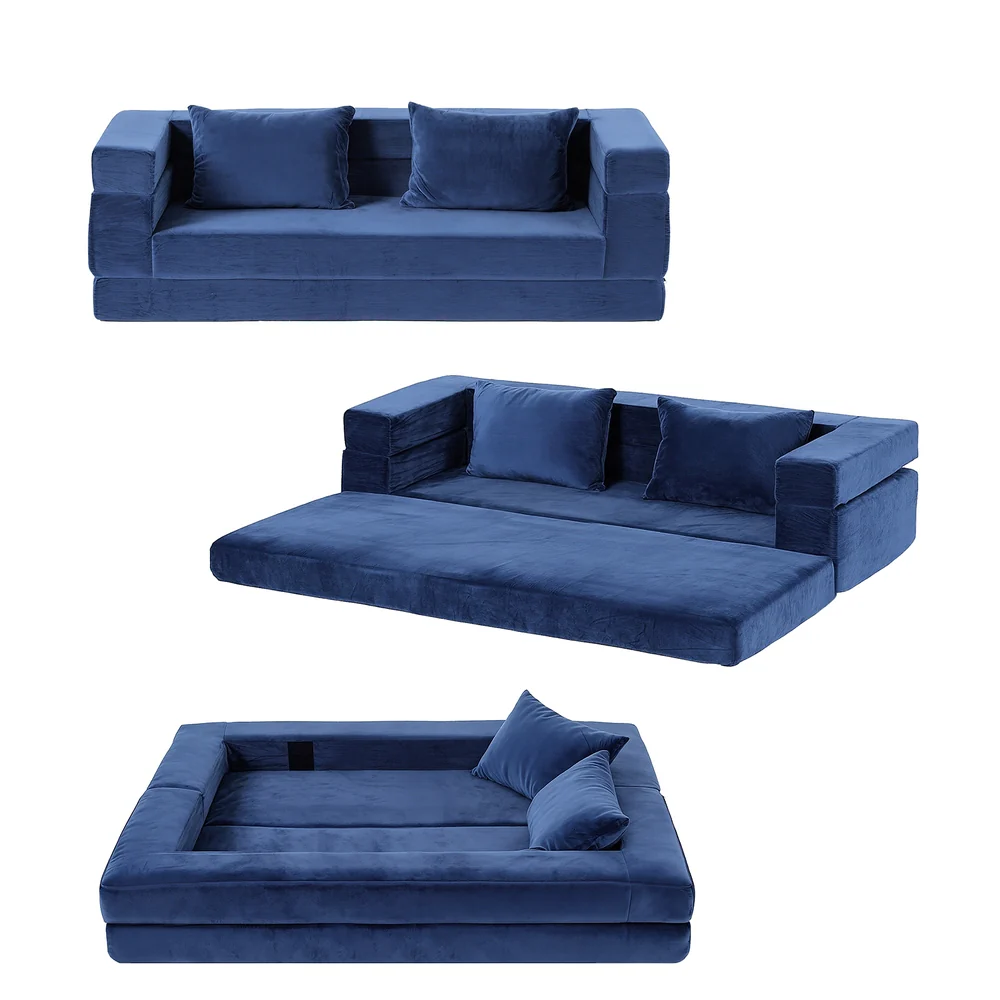 Artiss Convertible Folding Sofa Bed Pull Out Mattress Foldable Lounge Couch Chair - Image 3