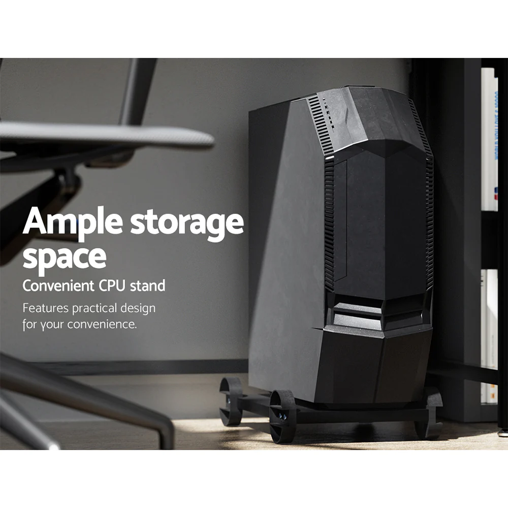 Artiss Computer Desk L-Shape CPU Stand Black 147CM - Image 7