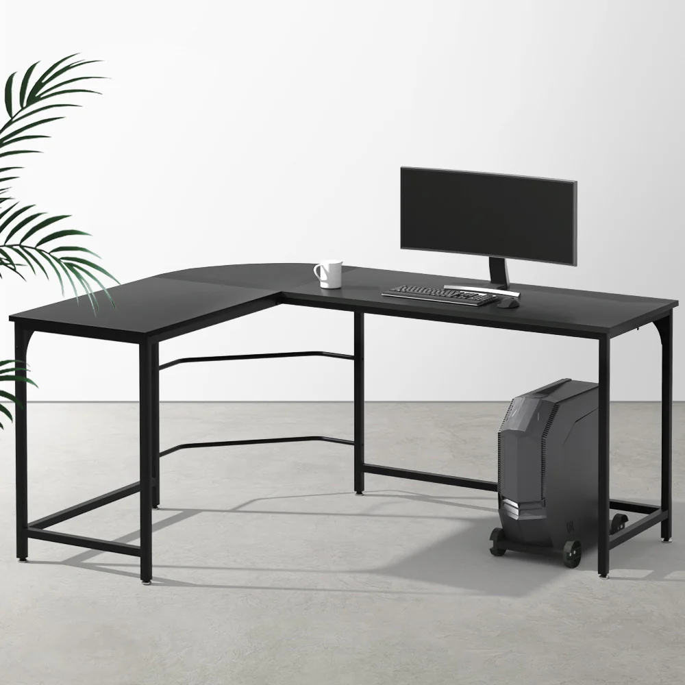 Artiss Computer Desk L-Shape CPU Stand Black 147CM - Image 8