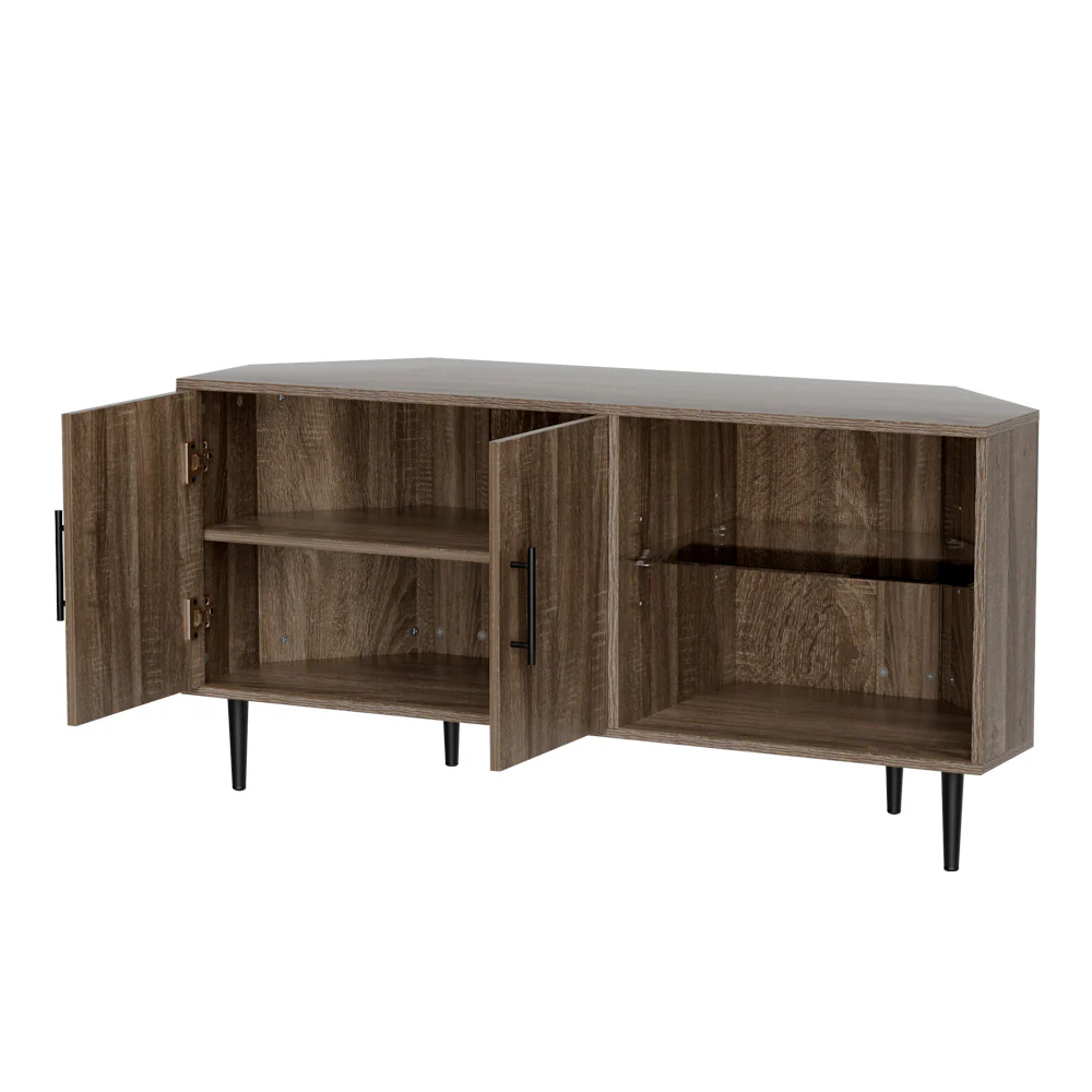 Artiss Corner Entertainment Unit Stand TV Cabinet Open Storage Shelf 120CM - Image 5