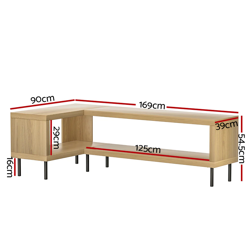 Artiss Entertainment Unit Corner TV Cabinet Storage Shelf Bevis - Image 2